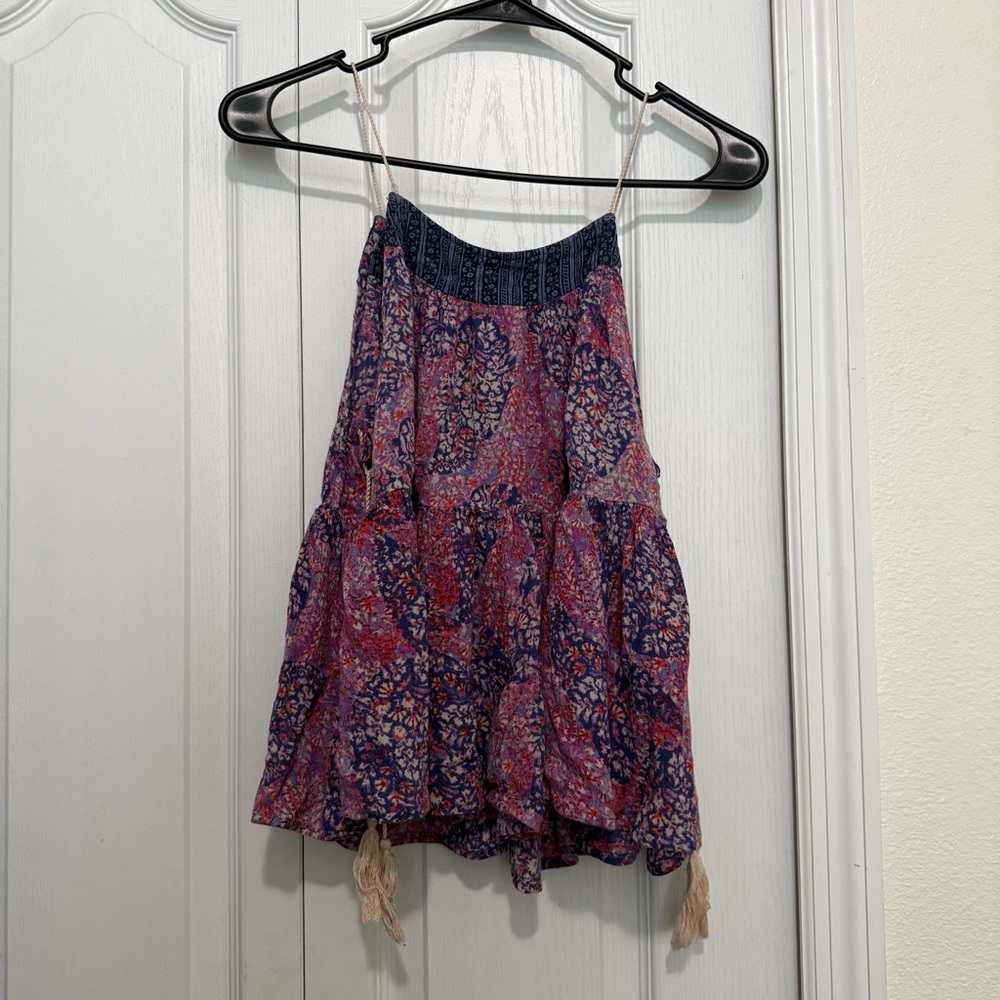 Floral Patterned Skirt - Blue and Pink - Picture 7 of 7